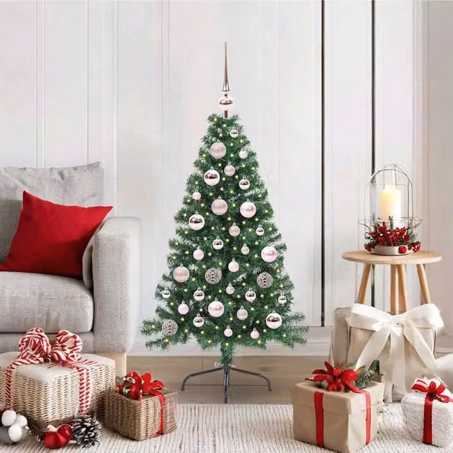 Berkfield Home Pre-lit Artificial Christmas Tree, Green, Height: 120 cm