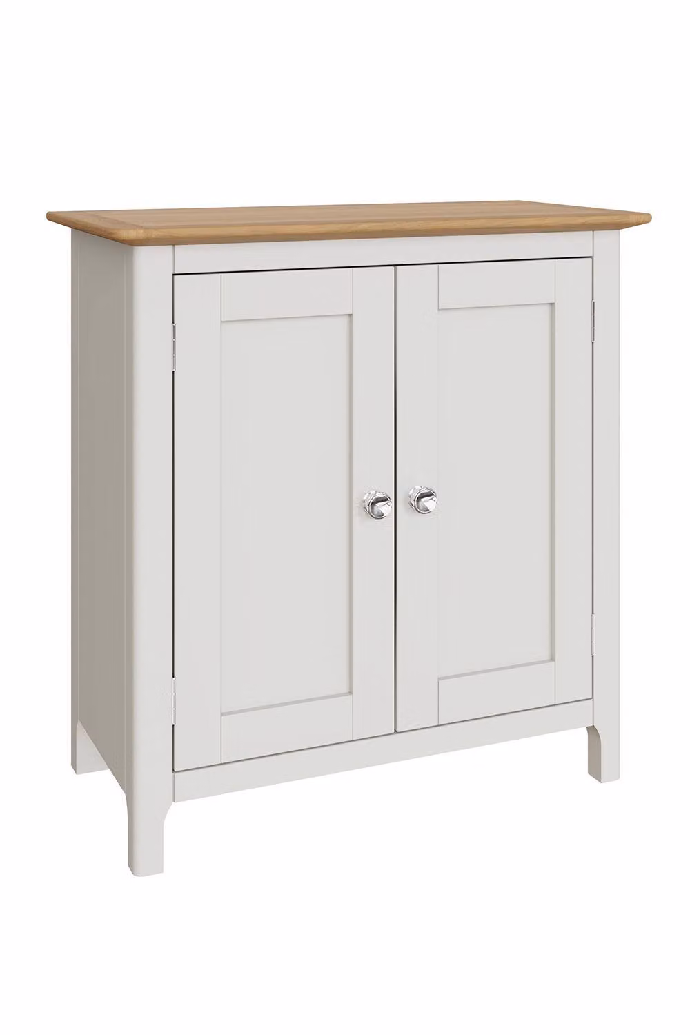 FWStyle Sideboard with Oak Veneered Top and 2 Large Doors in Linen Cream Finish – 2