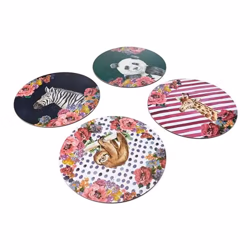 Mikasa Wild at Heart Set of 4 Round Cork Placemats, Multicolour, Diameter: 29 cm – 2