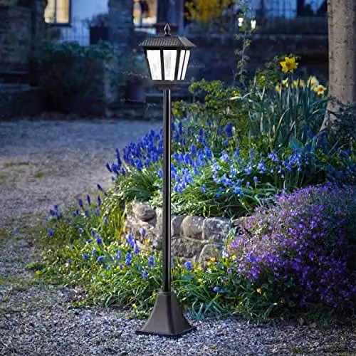 Marco Paul Black Steel Solar Powered Victorian Style Garden Lamp Post, Height: 130 cm – 2