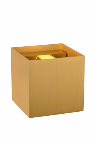 Lucide XIO Dimmable Adjustable Up and Down Cube Wall Light in Gold/Brass – 1