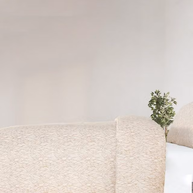 Martex Studio Edition Natural Foliage Floral Duvet Cover Set in White and Beige, 180 x 200 cm