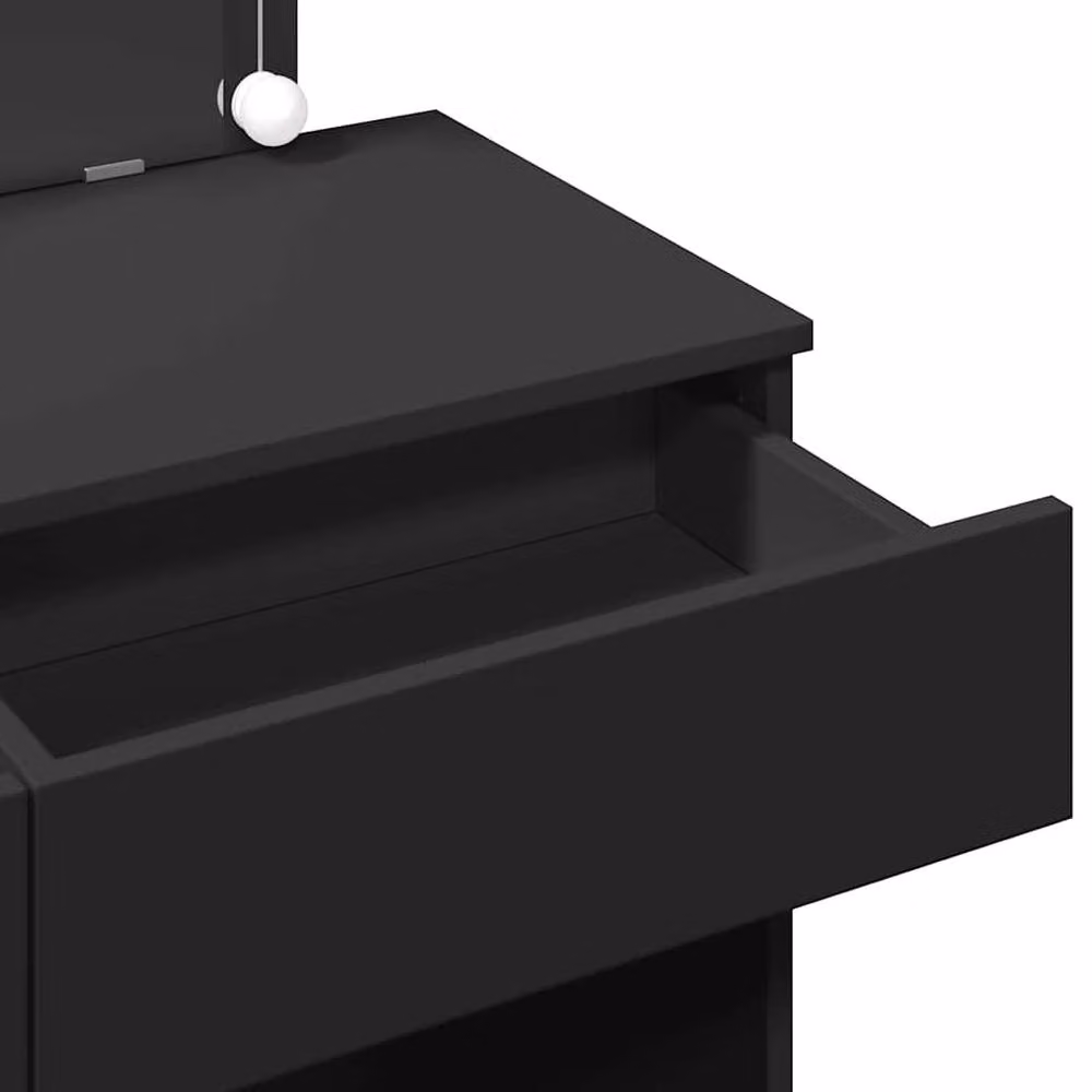 Berkfield Home Hollywood LED Dressing Table in Black, W/D/H: 100 x 40 x 120 cm – 6