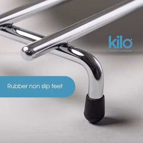 Kilo Deluxe Rectangular Chrome Trivet in Silver, W: 33 cm, D: 30 cm – 4