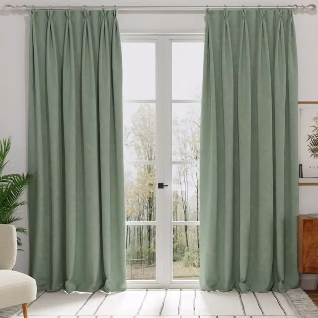 Terrys Made to Measure Blackout Fabric Curtain Panel in Duckegg Blue Green with Pleat Tape