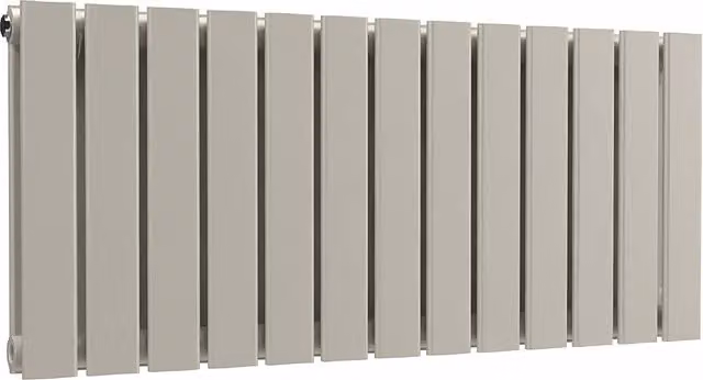 Lux Heat Double Flat Horizontal Steel Radiator in Grey, W/H: 91.0 x 40.0 cm