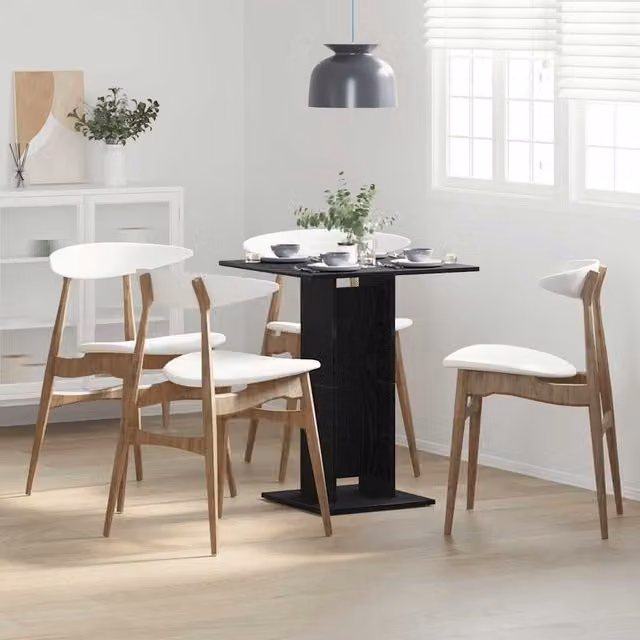 Berkfield Home Bistro Table in Black Oak, W/D/H: 60 x 60 x 75 cm – 1