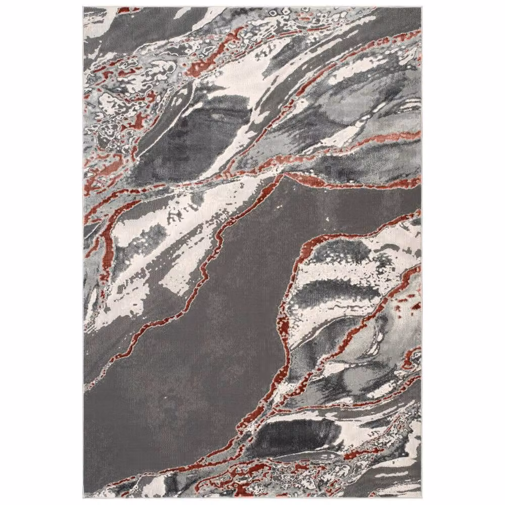 Smart Living Parma Modern Carved Abstract Rug in Pink and Grey, W: 60 cm, L: 110 cm – 3
