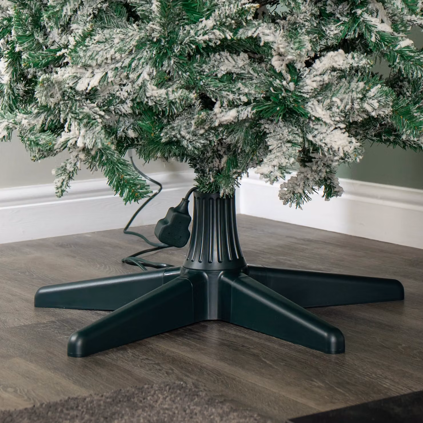 Samuel Alexander Green Round Rotating Christmas Tree Stand, W/D/H: 20 x 20 x 65 cm – 3