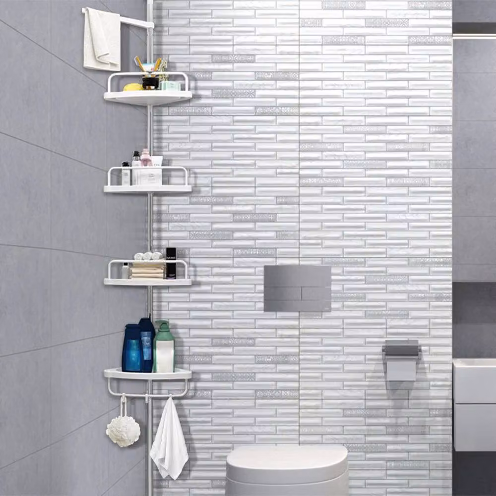 EONLION White Adjustable Corner Bathroom Shower Shelf – 2
