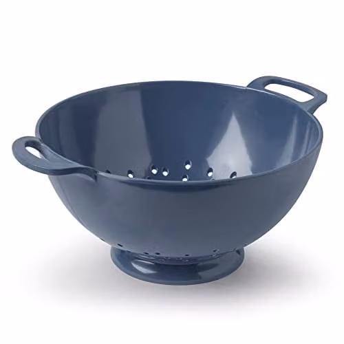 Zeal Melamine Colander with Handles in Blue, 24cm