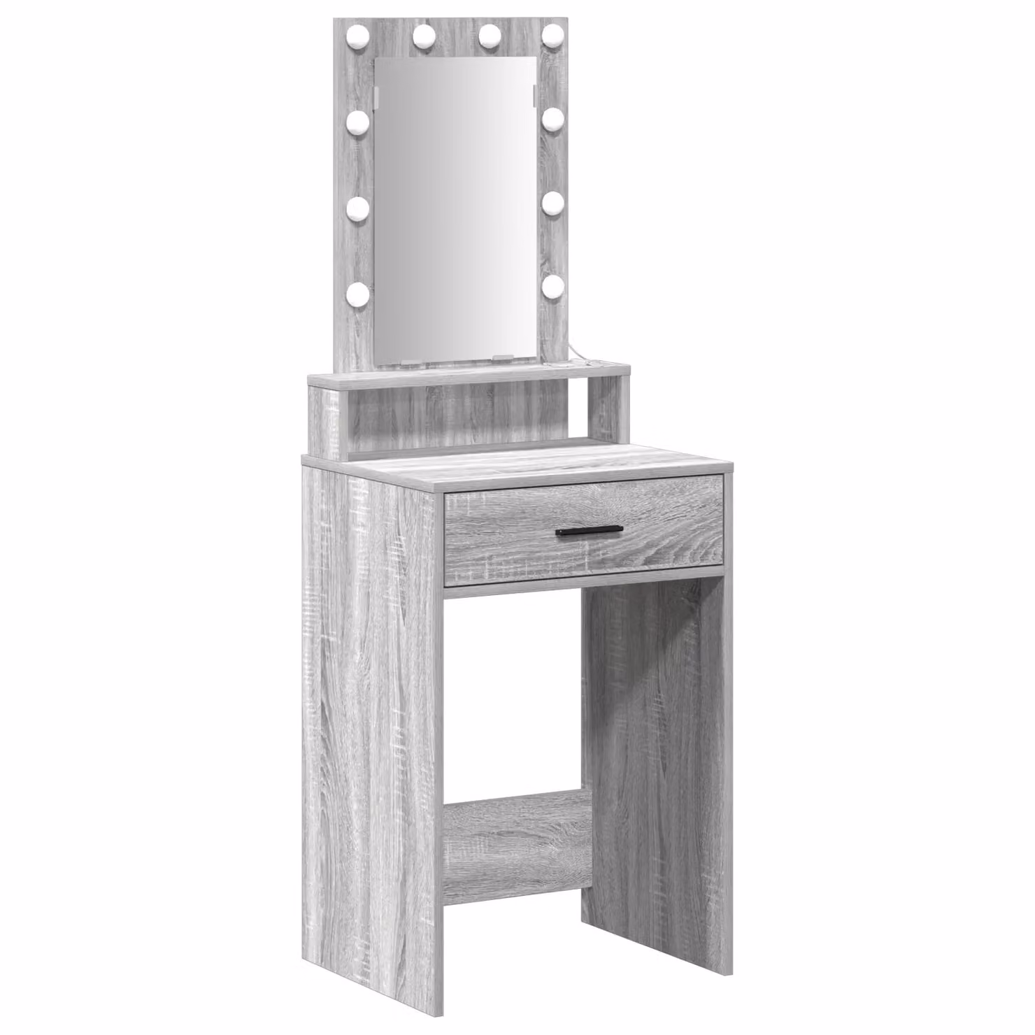 Berkfield Home Modern Dressing Table with LED Lights in Grey, W/D/H: 50 x 41 x 140 cm – 2