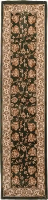 The Rug House Green Floral Classic Rectangular Living Area Rug, W: 60 cm, L: 240 cm
