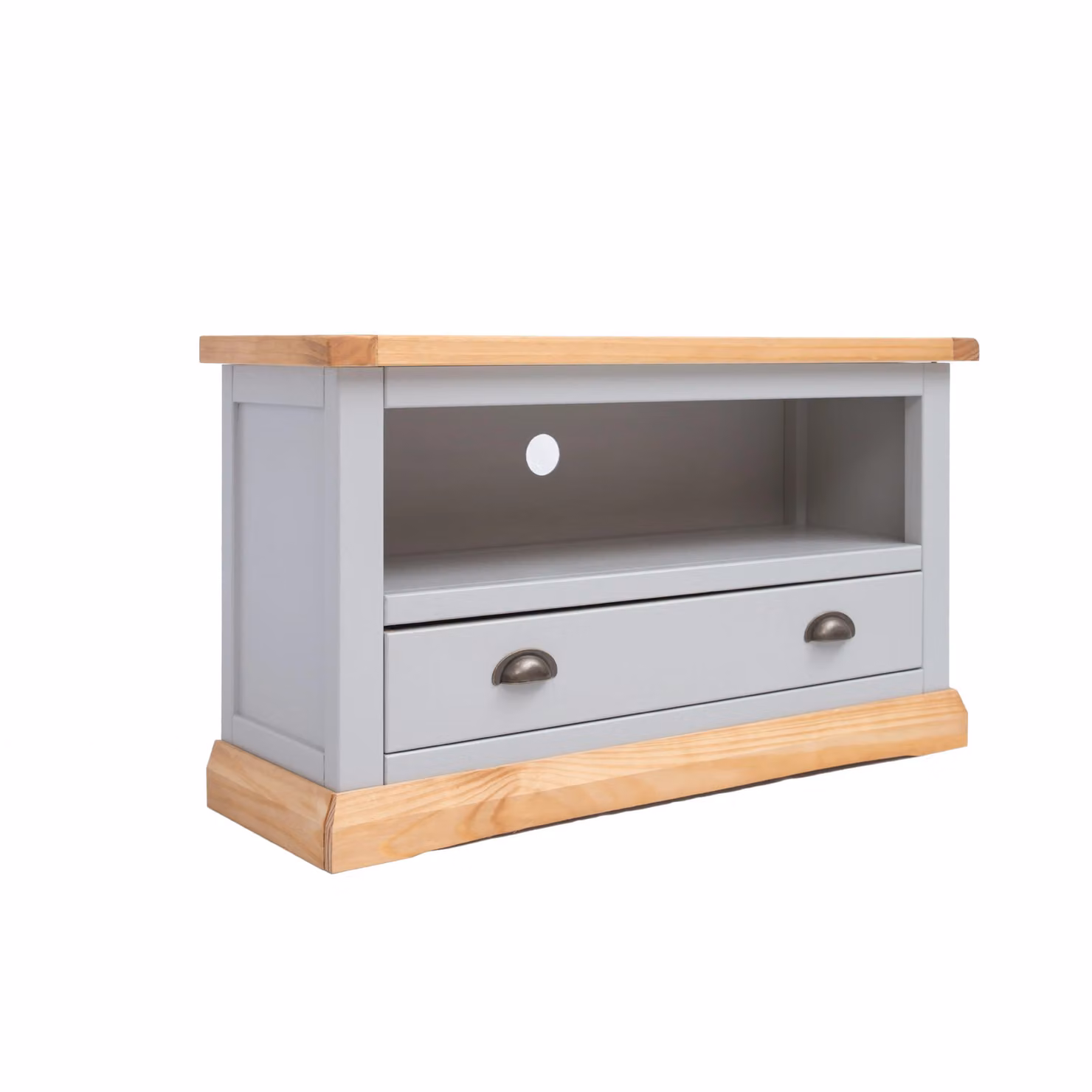 Cabinet Bits Bomporto Grey 1 Drawer TV Cabinet in Waxed Pine – 2