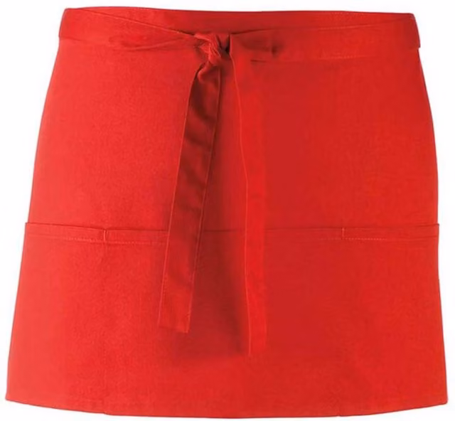 Premier Colours Collection 3 Pocket Waist Apron in Red