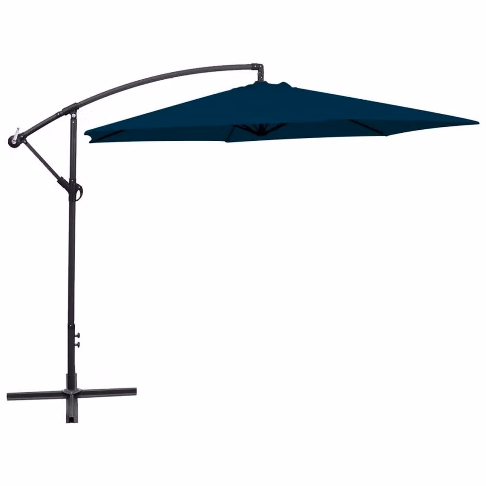 Berkfield Home Blue Cantilever Garden Umbrella with Polyester Canopy and Steel Frame, 3 m – 2