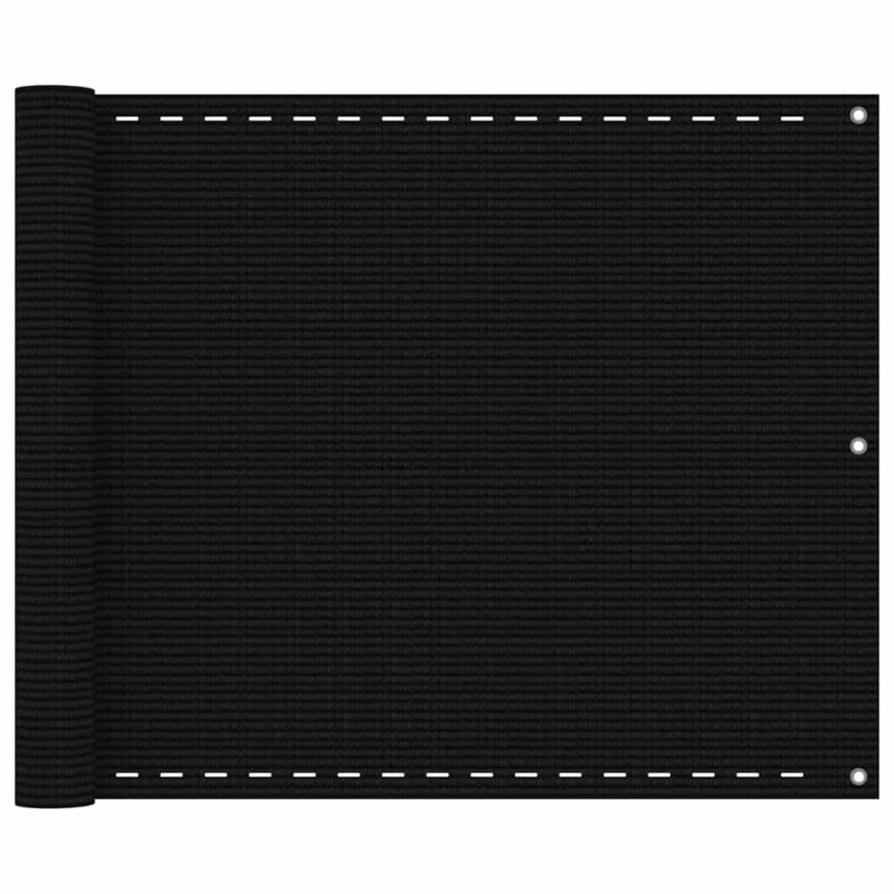 Berkfield Home Black Semi-Transparent HDPE Fabric Balcony Screen, W: 75 cm, W: 400 cm – 2