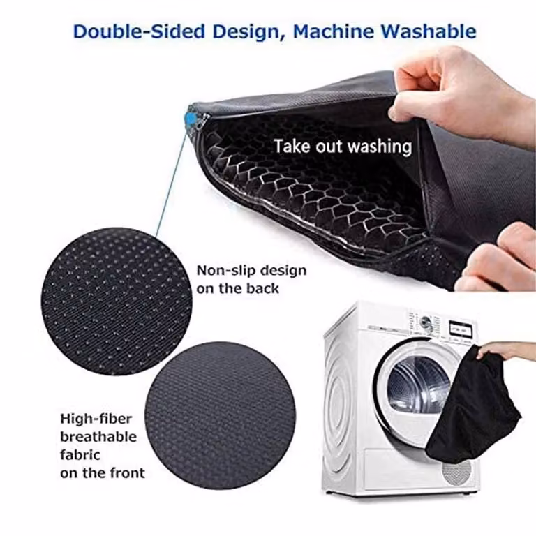 NESTLUNE Orthopedic Cooling Gel Seat Cushion Pad in Black, W: 190 cm, D: 100 cm