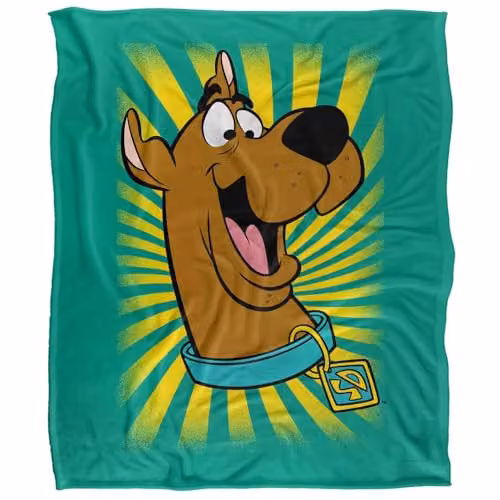 Scooby-Doo! Burst Logo Silky Touch Super Soft Fleece Throw Blanket, Multicolour, W: 152 cm, D: 127 cm