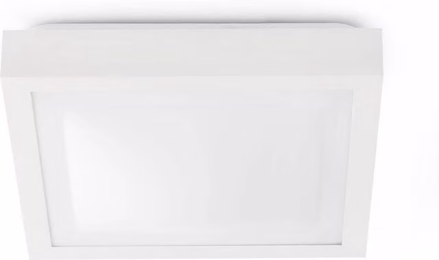 Faro Tola 2 Light Square Aluminium Bathroom Flush Ceiling Light in White