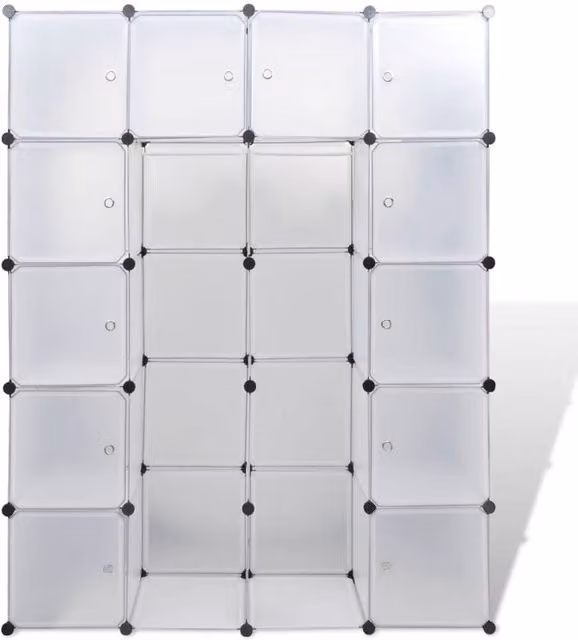 Berkfield Home Modular Cabinet in White, W/D/H: 146 x 37 x 180.5 cm – 1