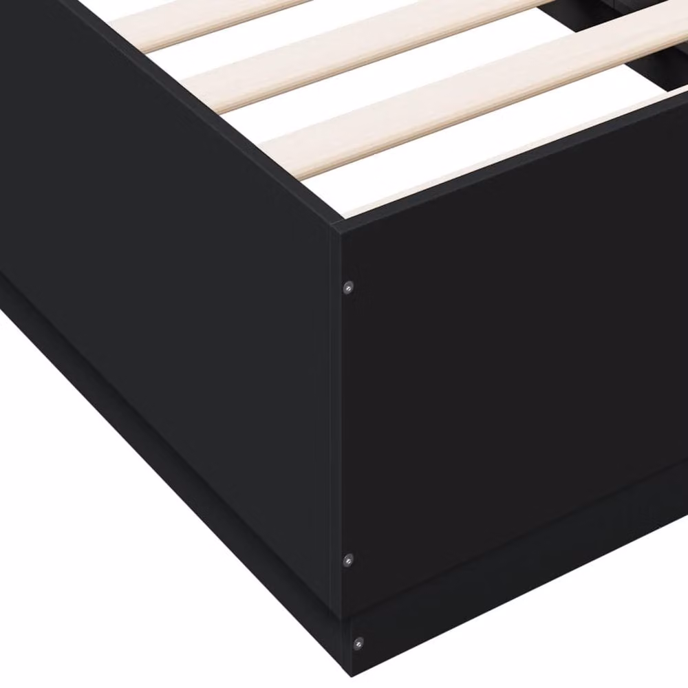 Berkfield Home Small Single Bed Frame in Black, W/D/H: 75 x 190 x 32 cm – 4