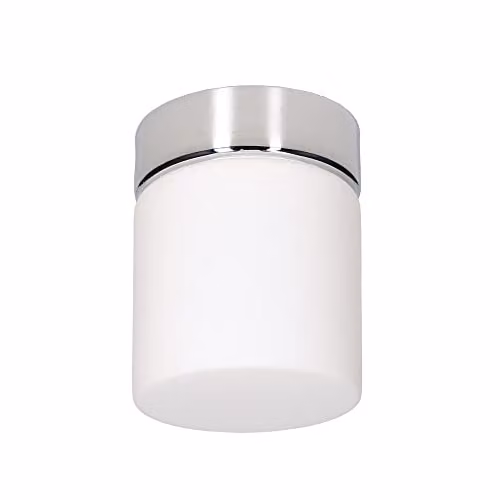 Forlight Petit LED Flush Ceiling Light for Bathrooms, Chrome and White, 650lm, 3000K, IP44