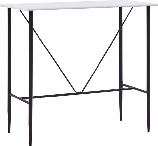 Berkfield Home Modern White Rectangular Bar Table W/D/H: 120 x 60 x 110 cm