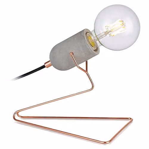 VERSANORA Modern Gold and Brass Table Lamp with Concrete and Metal Base – 1