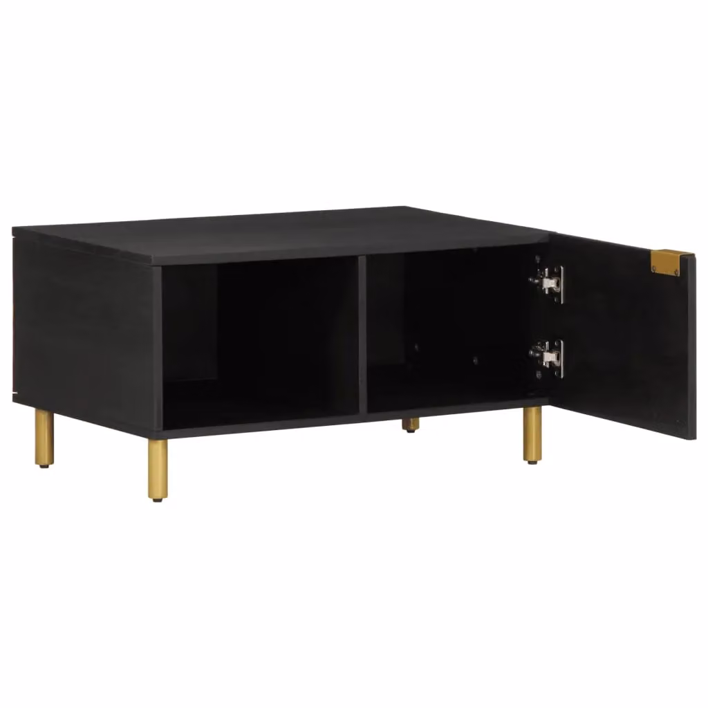 Berkfield Home Black Rectangular Coffee Table in Engineered Wood W/D/H: 80 x 50 x 40 cm – 2