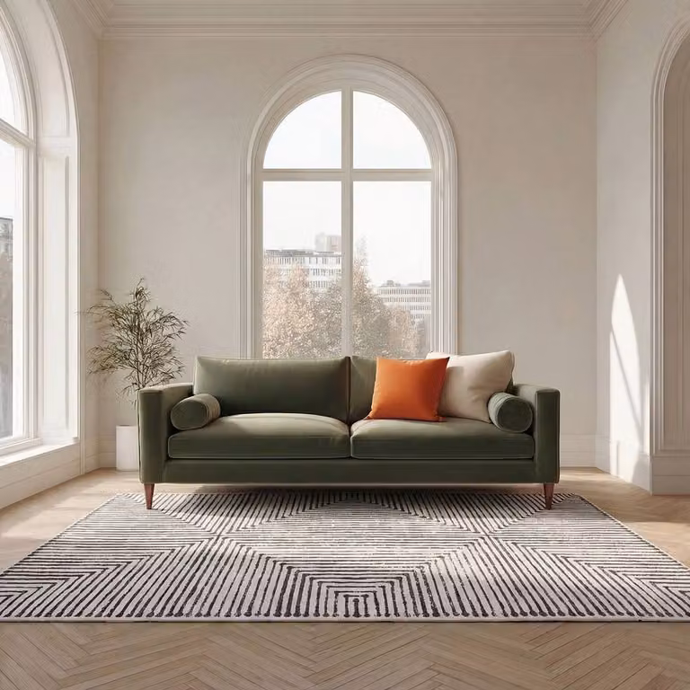 Kukoon Black and White Geometric Abstract Area Rug for Living Room or Bedroom, W: 120 cm, L: 170 cm
