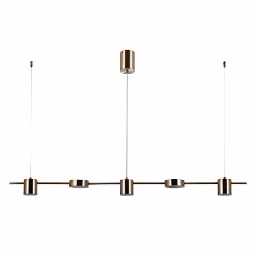 Netlighting Remdal Modern LED Bar Pendant Ceiling Light, Gold/Brass, 4000K, W/D/H: 120 x 1 x 1 cm