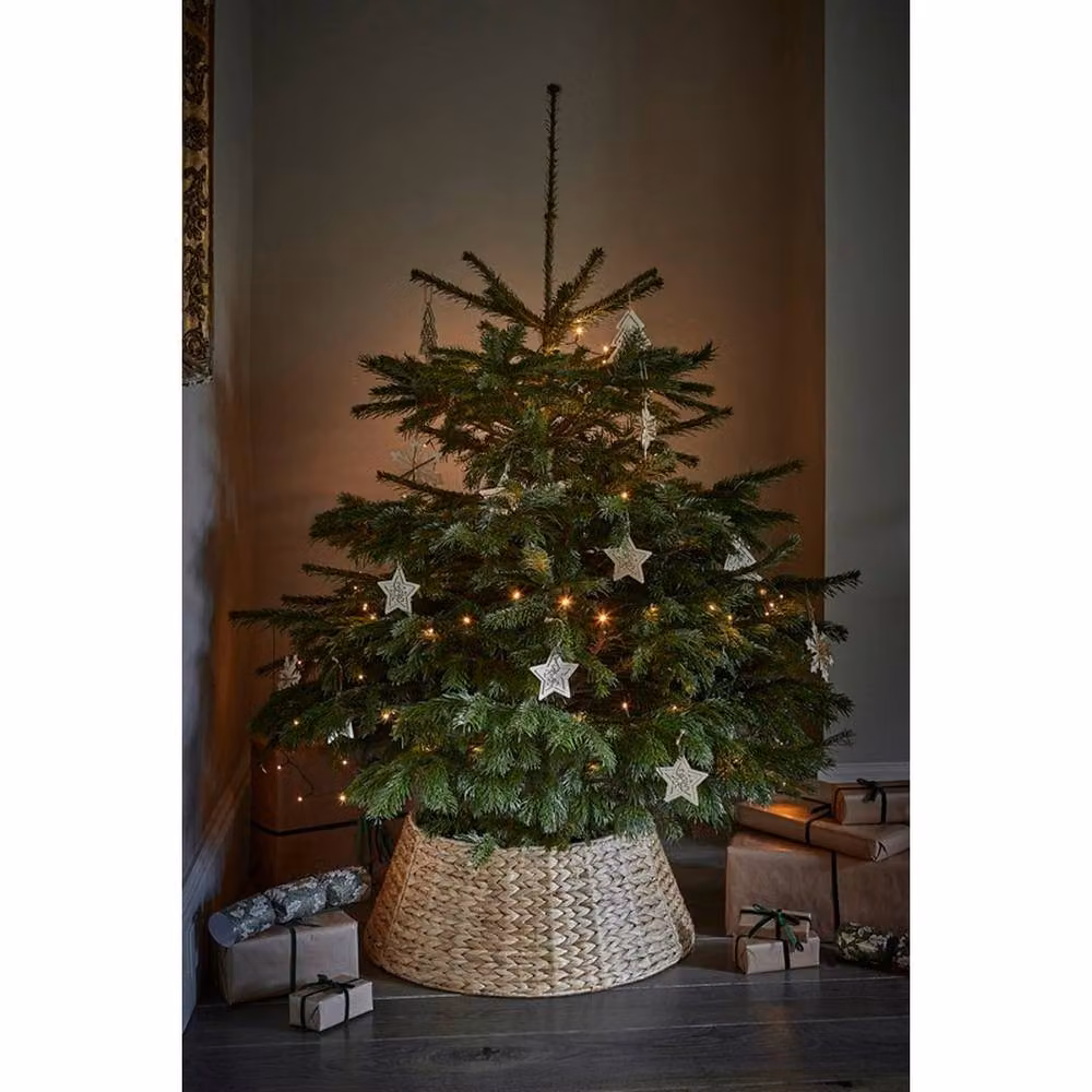 Lemon Pavilion Foldable Round Water Hyacinth Tree Skirt, Brown, W62 x D62 x H26 cm – 2