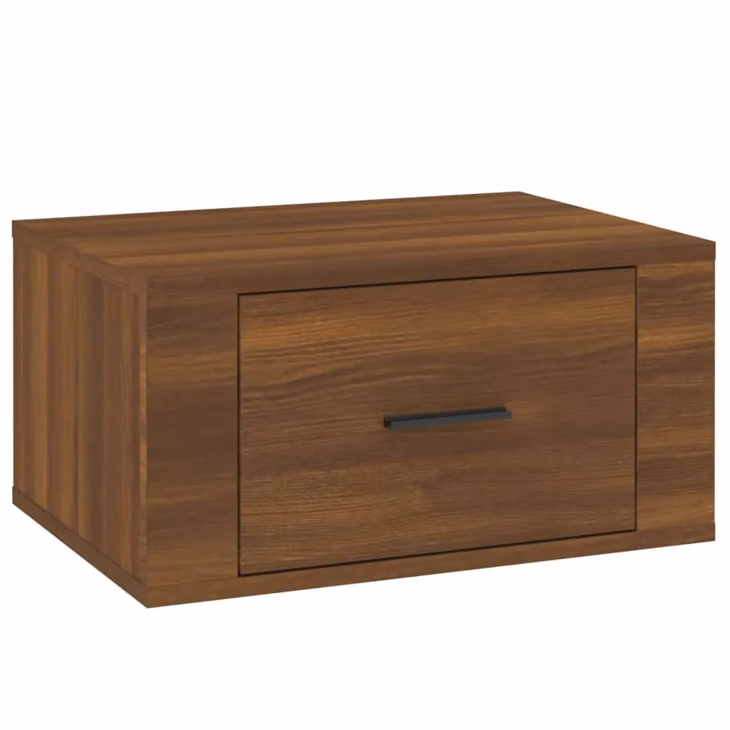 Berkfield Home Wall-mounted Bedside Cabinets, 2 Piece, Brown Oak, W: 50 cm, D: 36 cm, H: 25 cm – 5