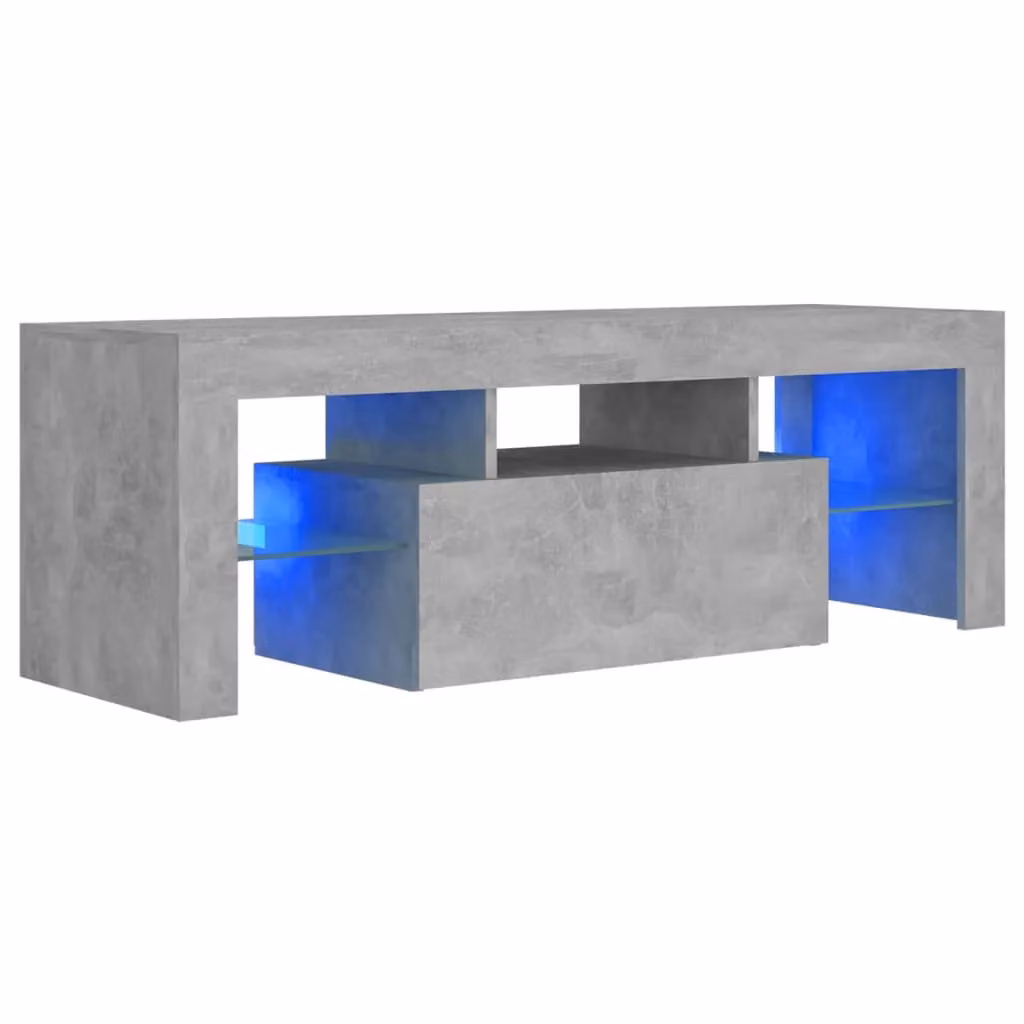 Berkfield Home Modern TV Cabinet with Integrated LED Lights in Concrete Grey, W/D/H: 120 x 35 x 40 cm – 2