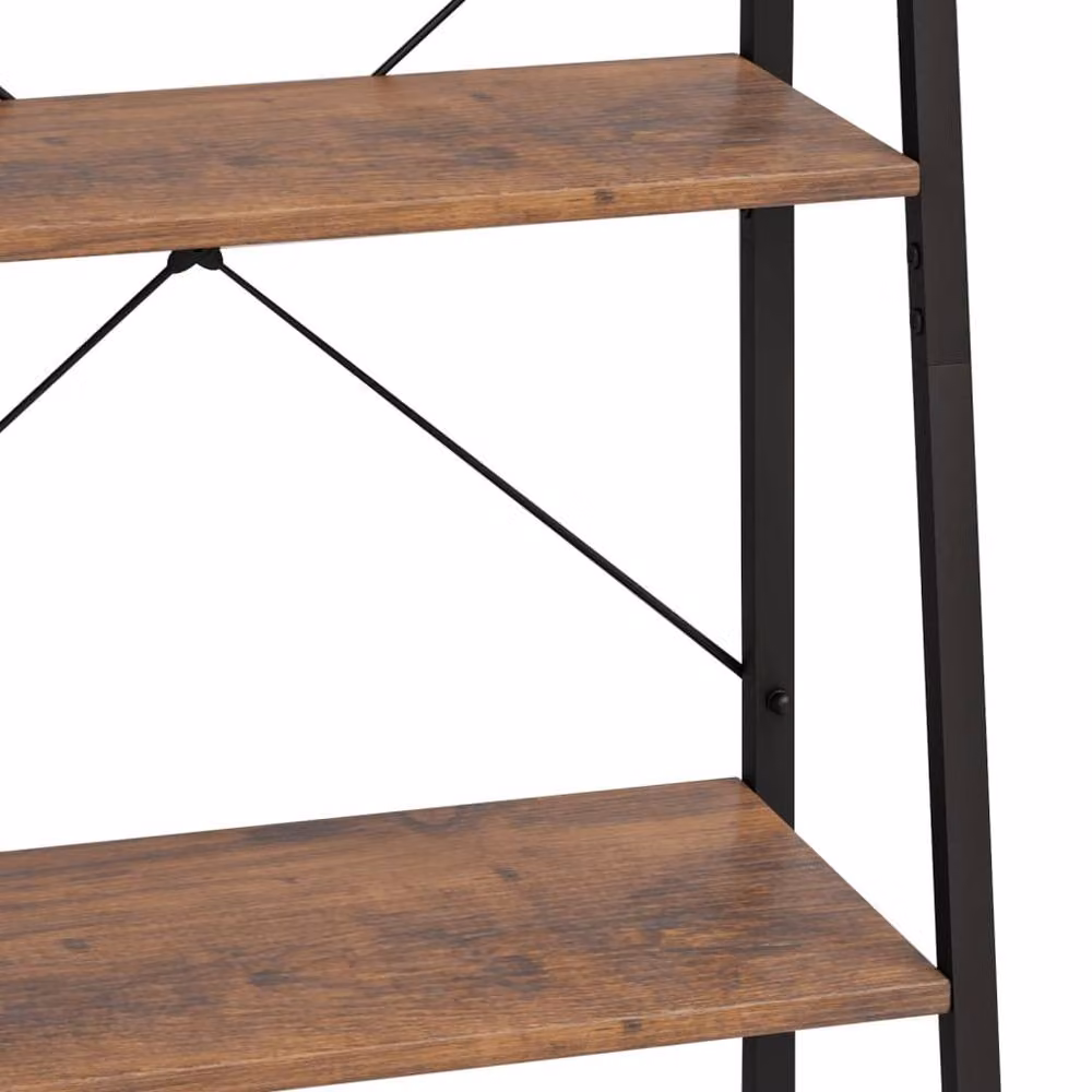 Berkfield Home Practical 5-Tier Standing Shelf, Dark Brown and Black, W/D/H: 56 x 35 x 174 cm – 3