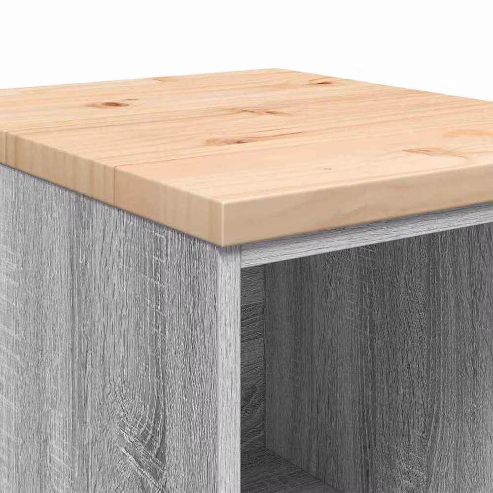 Berkfield Home Garage Storage Cabinet in Grey Sonoma, Solid Wood Pine, W/D/H: 40 x 51 x 85 cm – 3