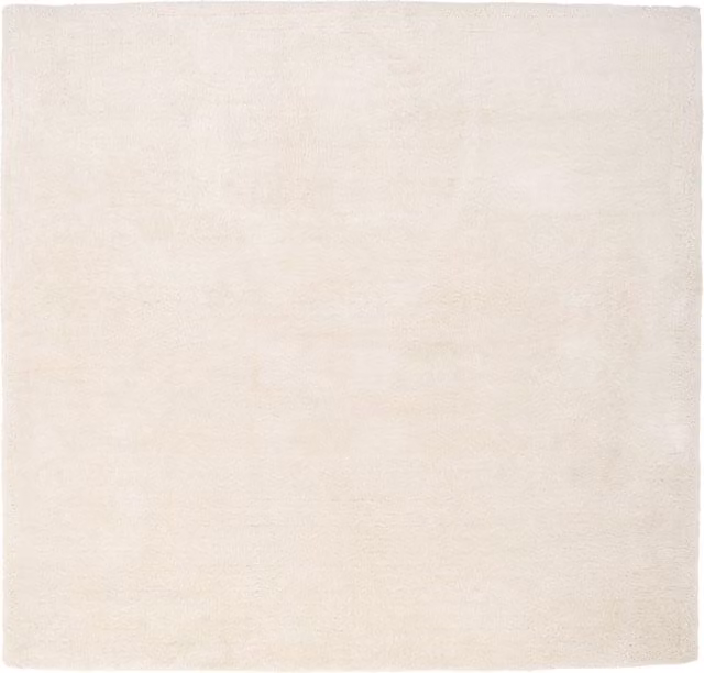 The Rug House Beige Shaggy Square Polyester Rug, W/D: 190 x 190 cm