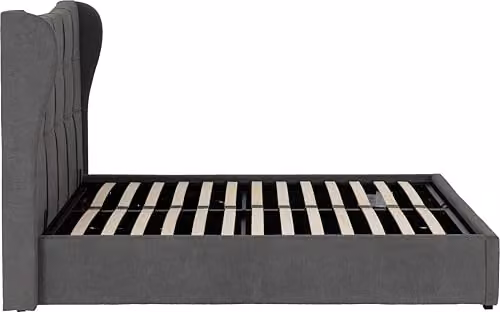 Seconique Verona Double Ottoman Gas Lift Storage Bed in Grey Fabric, W/D/H: 140 x 200 cm – 3