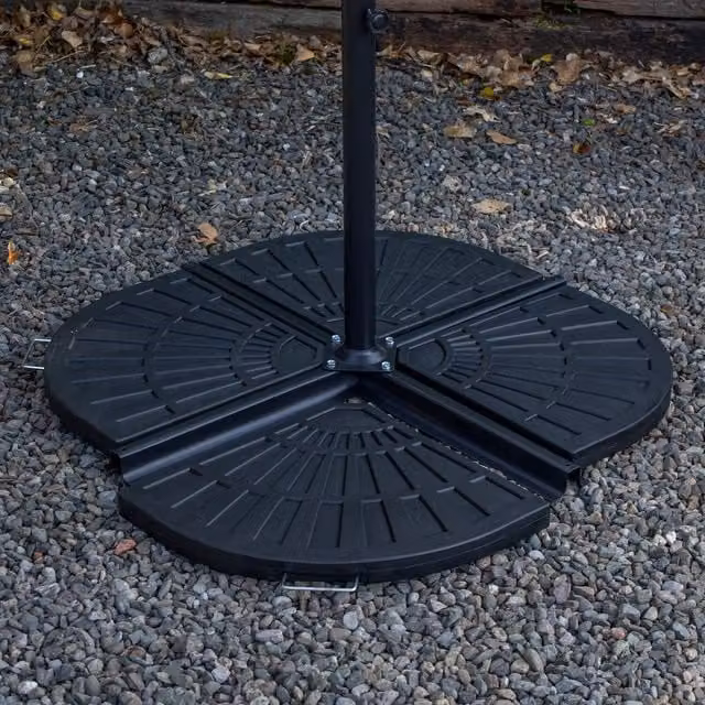 Samuel Alexander 4 Pack Round Black Parasol Bases for Hanging or Cantilever Parasols