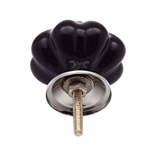 Nicola Spring Polished Black Ceramic Cabinet Knobs, Pack of 24 – 2