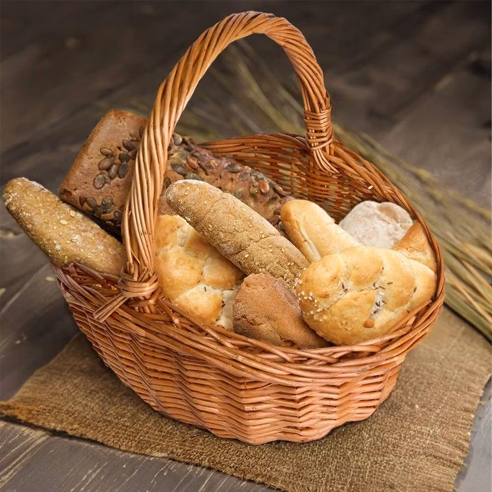 SPETLEK Rattan Storage Basket with High Handles in Brown and Honey Colour – 4