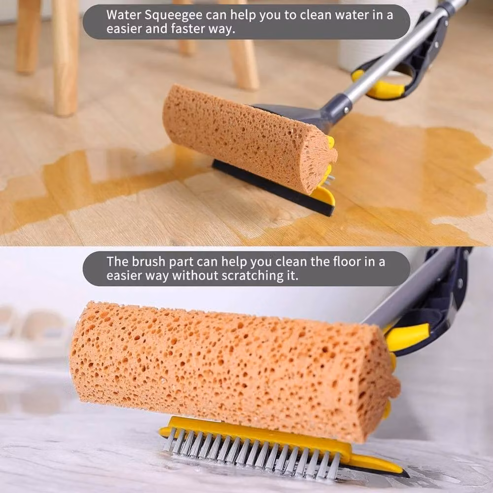 PAWNORA Orange Sponge Floor Mop with Telescopic Metal Handle – 2