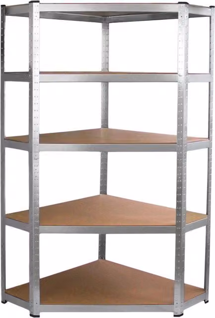 Monster Racking Galwix Silver Corner Racking Storage Unit, H 180 x W 90 x D 30 cm – 1
