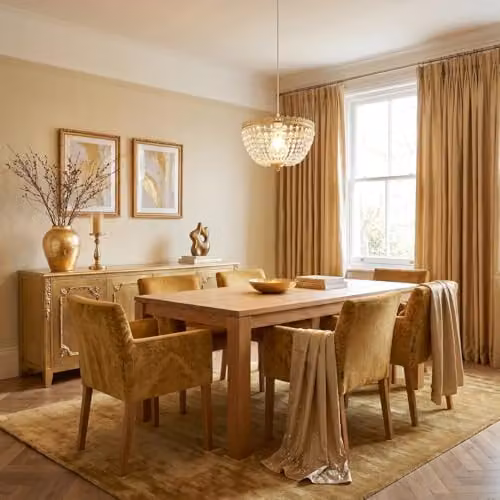 Happy Homewares Circular Crown Pendant Lighting Shade in Polished Gold with Transparent Acrylic Beads, W/D/H: 16 x 16 x 30 cm – 2