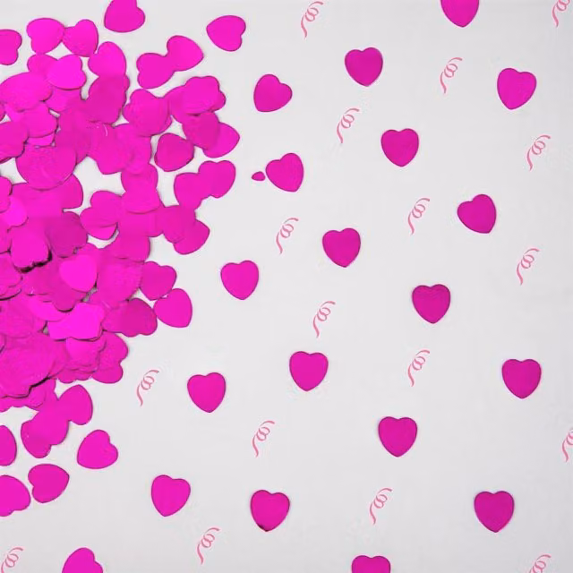 Shatchi Pink Heart Shape Paper Scatter Confetti for Tabletop Decorations