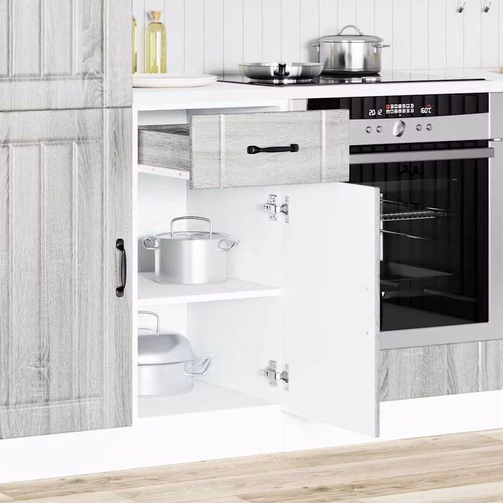 Berkfield Home Lucca Grey Sonoma Kitchen Base Cabinet with Hinged Doors and Internal Shelves – 2