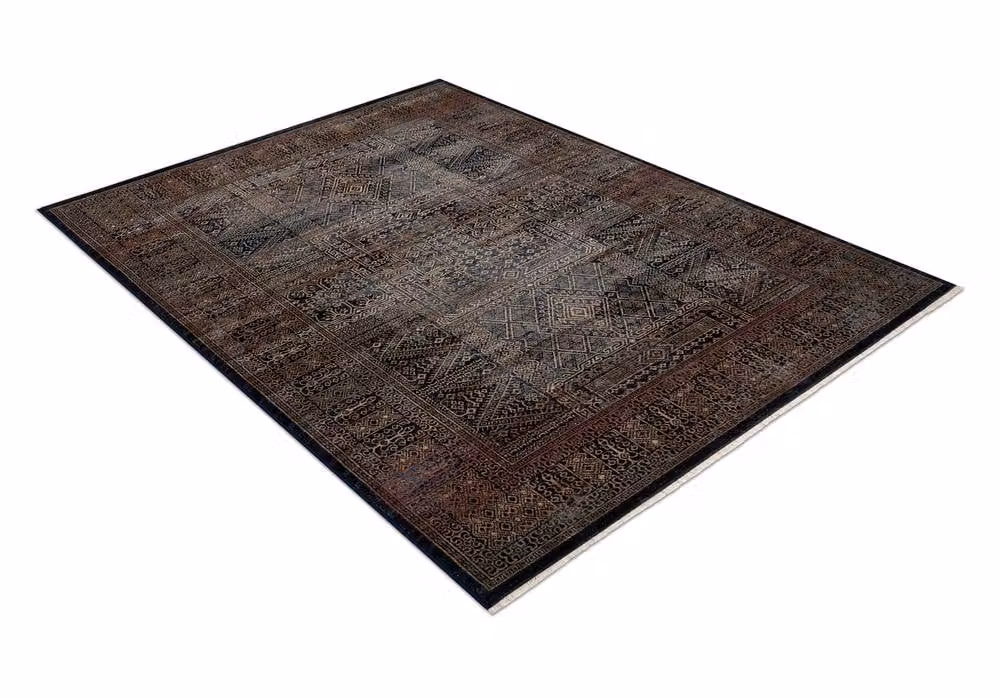 RugsX Gold and Multicolour Wool Keshan Oriental Rectangular Rug W: 80 cm, L: 145 cm – 2