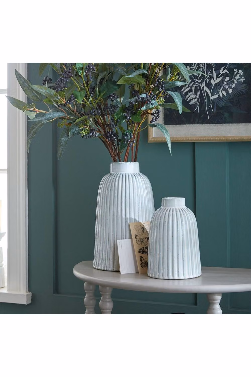 KDMD Monte Large Bell Vase in White Ceramic and Glass for Tabletop Decor – 2