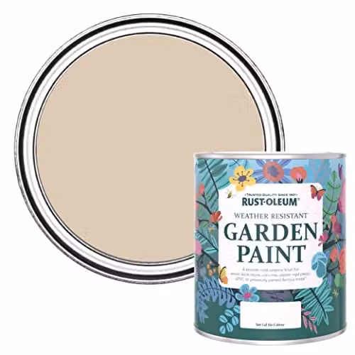 Rust-Oleum Water-Based Mould Resistant Garden Paint in Matt Finish, Warm Clay Beige, 0.75 l